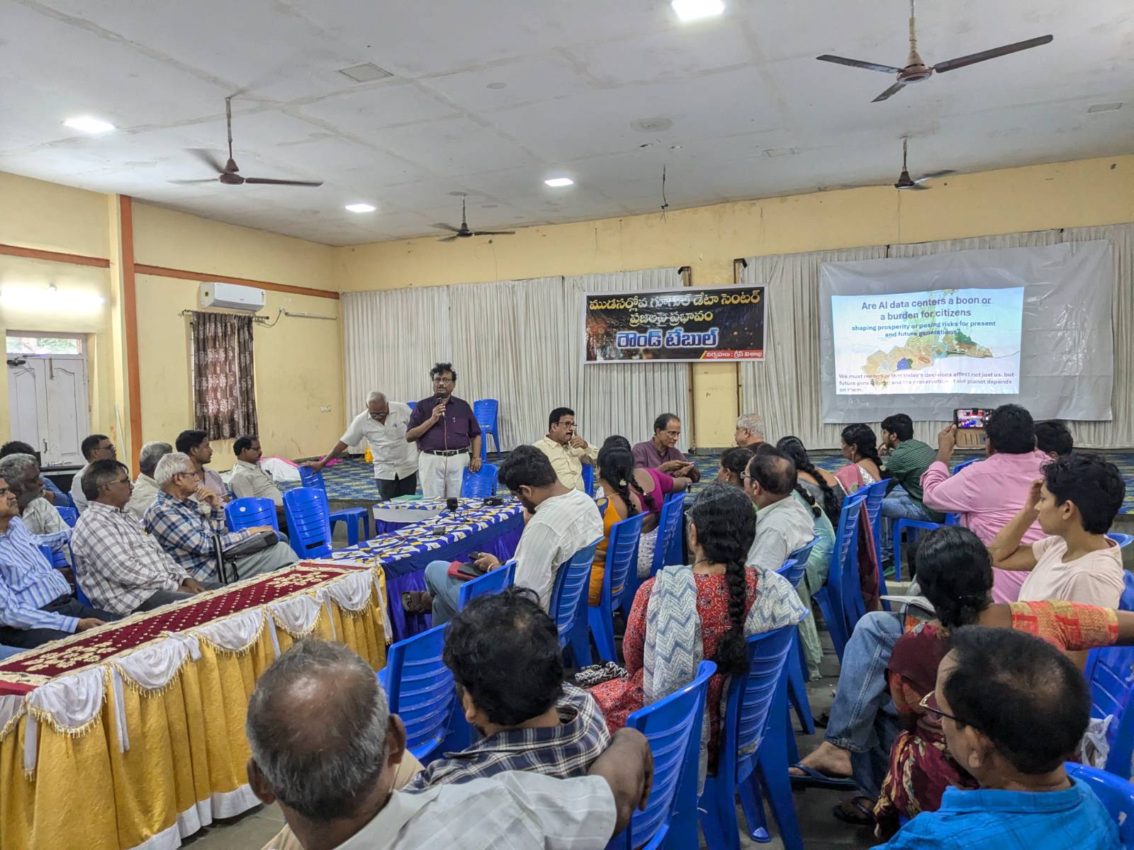 Round Table Discussion in Arilova on Opposing Data Centers by Green Visakha